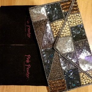 pink pewter Bags - SEQUIN CLUTCH pink pewter Bags - SEQUIN CLUTCH